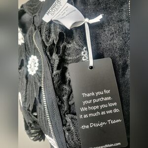 Monroe & Main Black Lace Women's Top W/ Zipper Back Closure